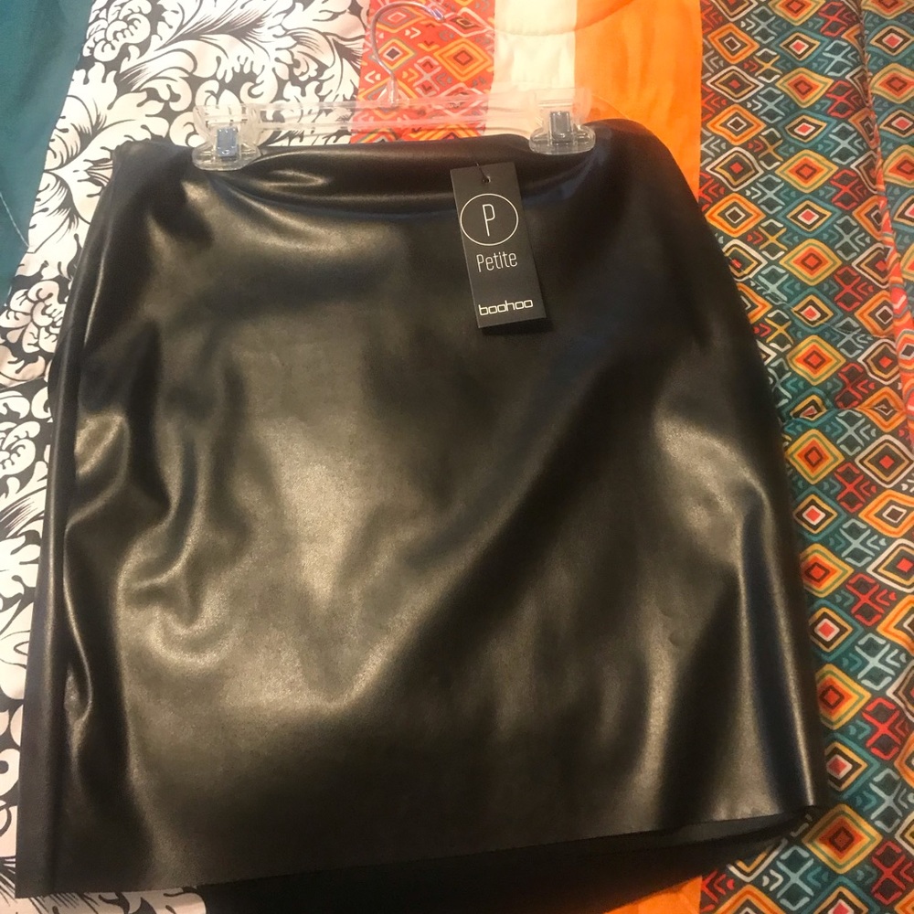 Faux leather skirt